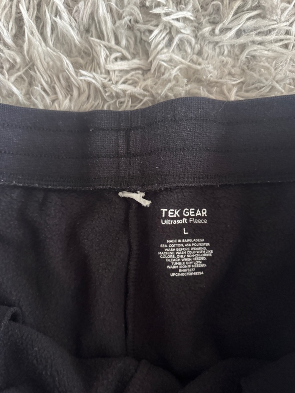 Tek Gear Black Drawstring Fleece Sweatpants - Picture 3 of 6
